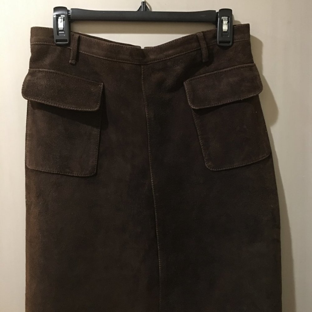 Blues Club Made in Italy Brown Leather Skirt